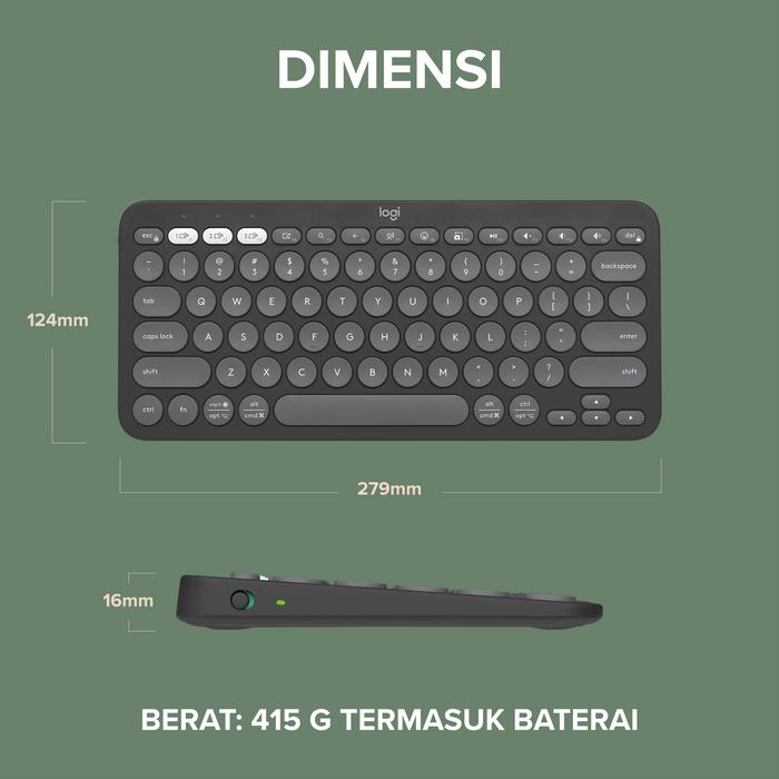 Logitech K380S Pebble Keys 2 Tonal - Graphite