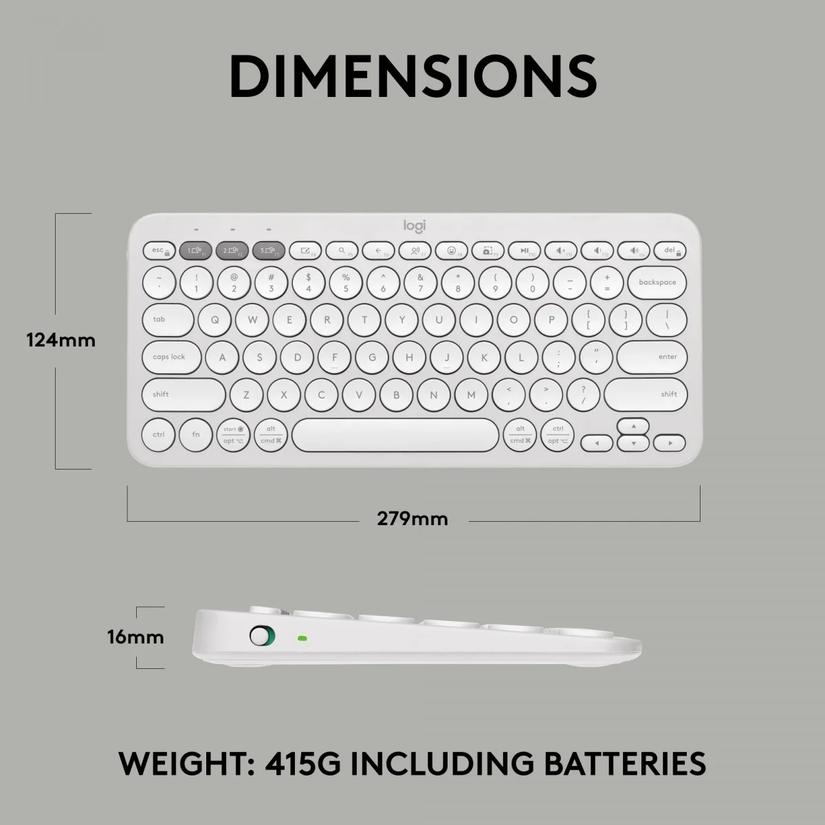 Logitech K380S Pebble Keys 2 Tonal - White