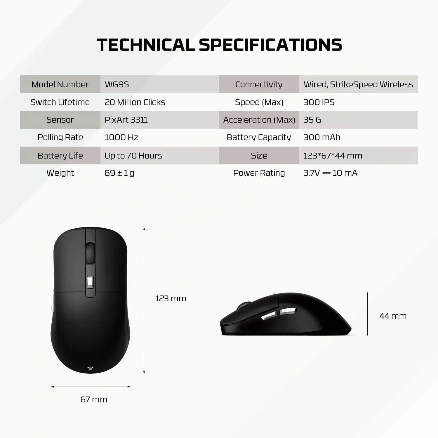 FANTECH KANATA S WG9S Wireless Gaming Mouse - Black