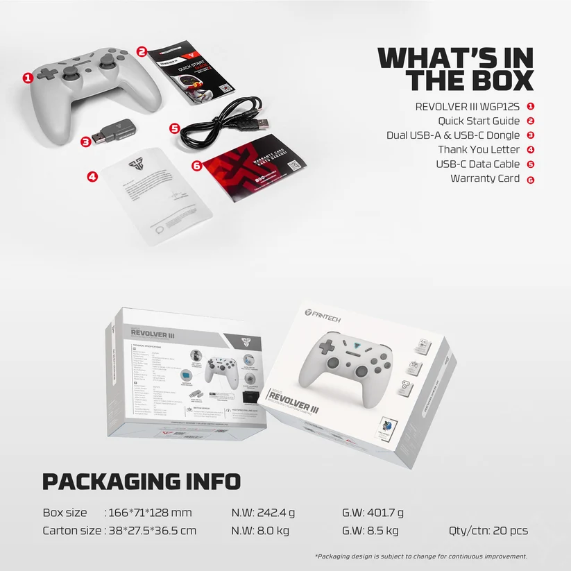 FANTECH REVOLVER III WGP12S Gamepad White