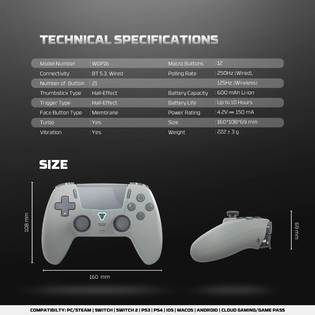 Fantech NOVA II WGP16 Gamepad Wireless Black