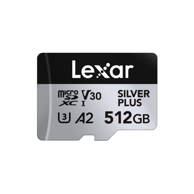 LEXAR LMSSIPL512G-BNANG 512GB MICRO SDXC UHS-I SILVER PLUS W 150MBs R 205MBs