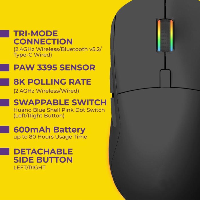 RYUNIX KOJIN MX10 Mouse Gaming Wireless Black