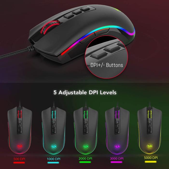 REDRAGON COBRA M711 Wired Gaming Mouse - Black