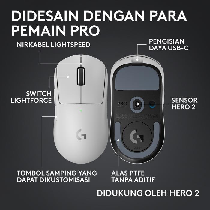 Logitech PRO X SUPERLIGHT 2C Mouse - White
