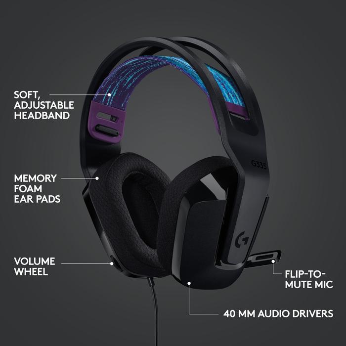 Logitech G335 7.1 LIGHTSPEED Wired Gaming Headset Black