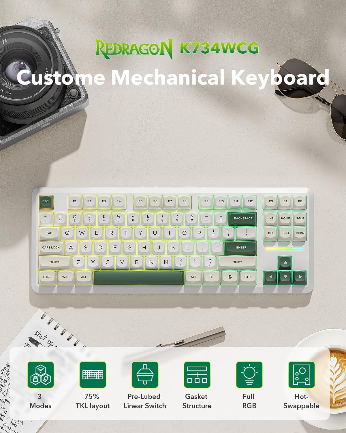 Redragon Wildslash Pro K734 WGC Keyboard