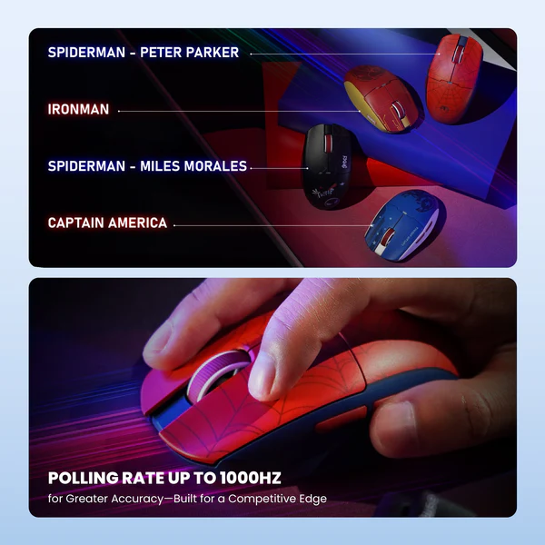 REXUS RIVA RX120 Marvel Edition Mouse Gaming Wireless - Spiderman