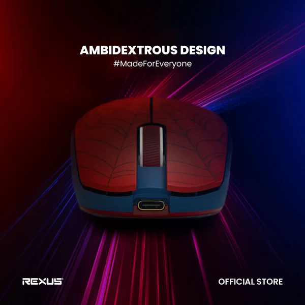 REXUS RIVA RX120 Marvel Edition Mouse Gaming Wireless - Spiderman