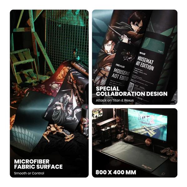 Mousepad Gaming  AOT LEVI EREN MIKASA RX MP50