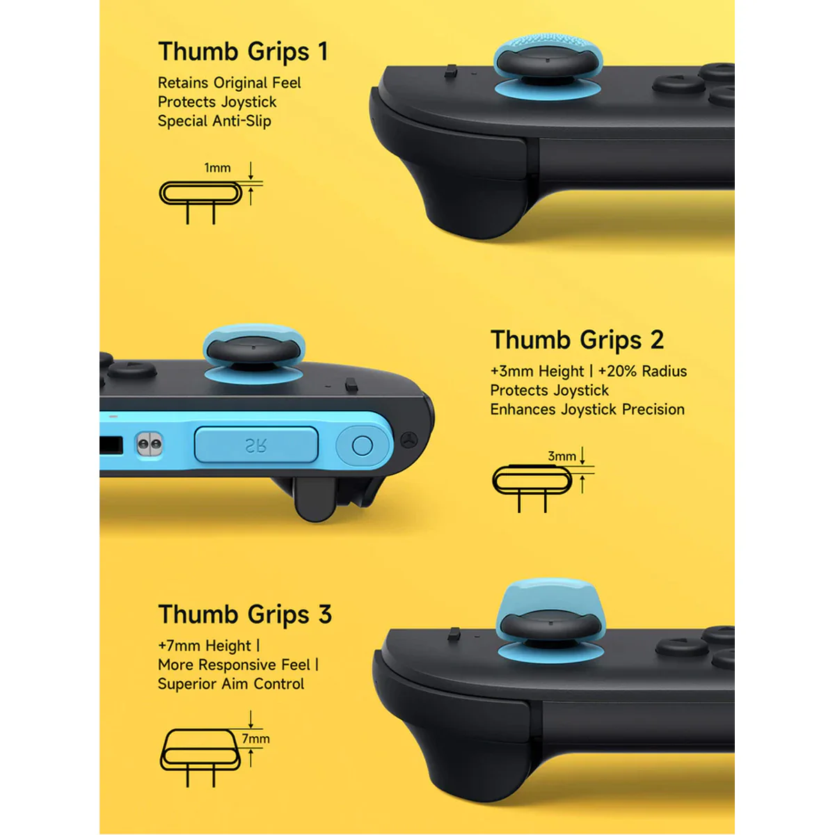 JSAUX Nintendo Switch 2 Thumb Grip Set Purple GP0404