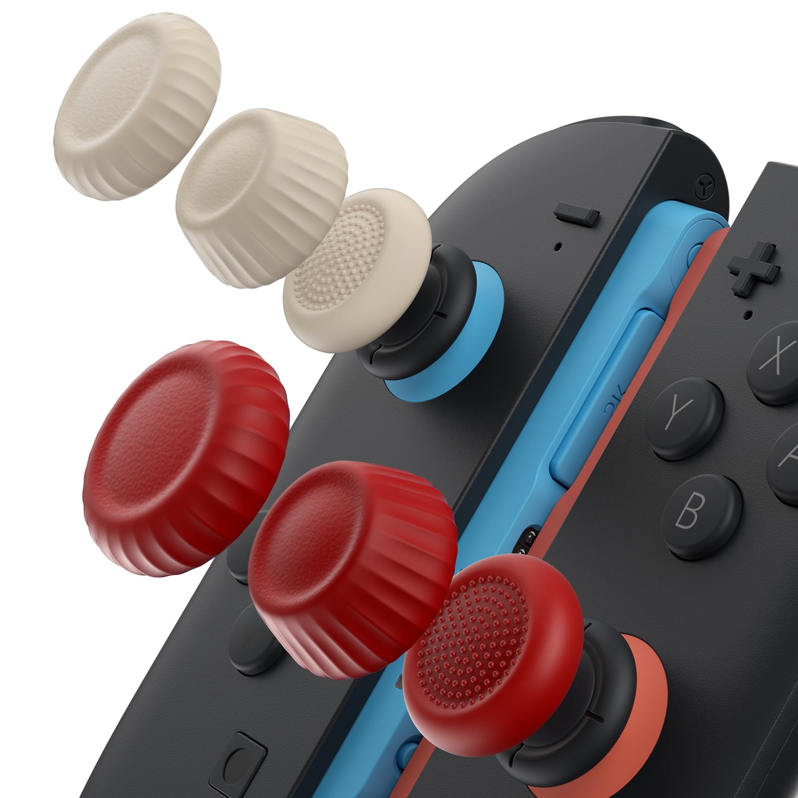 JSAUX Nintendo Switch 2 Thumb Grip Set Red Beige GP0404