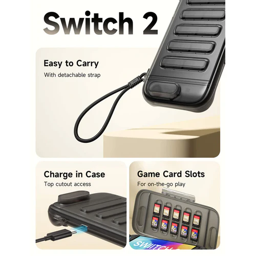 JSAUX Storage Case Black for Nintendo Switch 2 (PC0116)