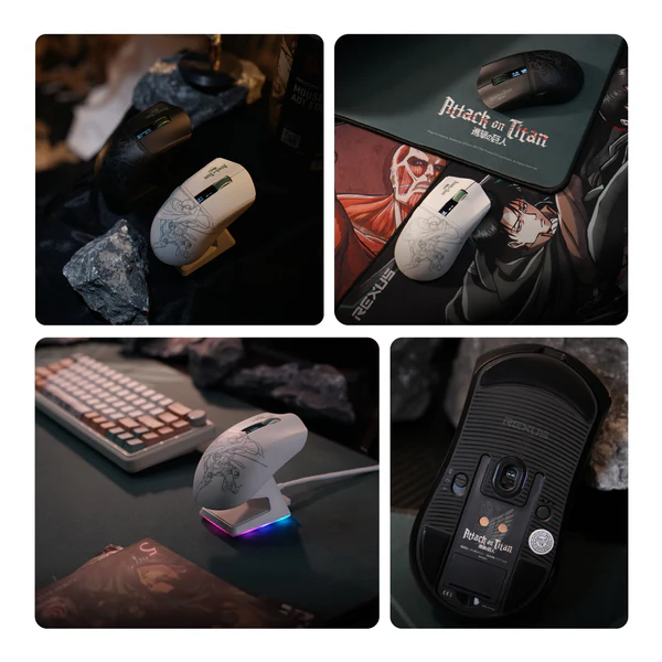 REXUS Sable RX-140 Mouse Gaming Wireless Attack on Titan - Black