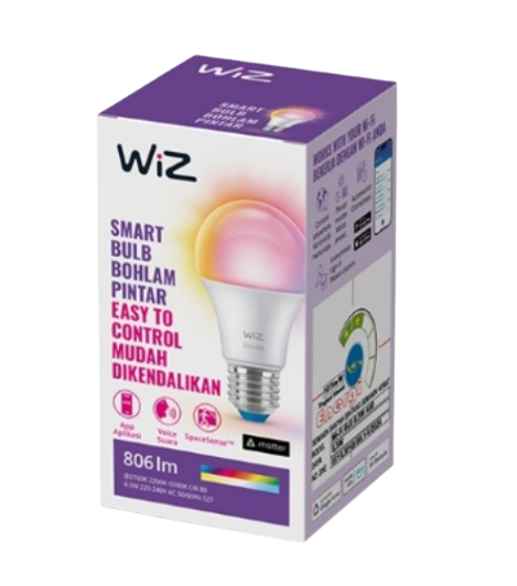 WIZ PHILIPS WI-FI BLE 8.5W60 E27 822-65 RGB 1CT