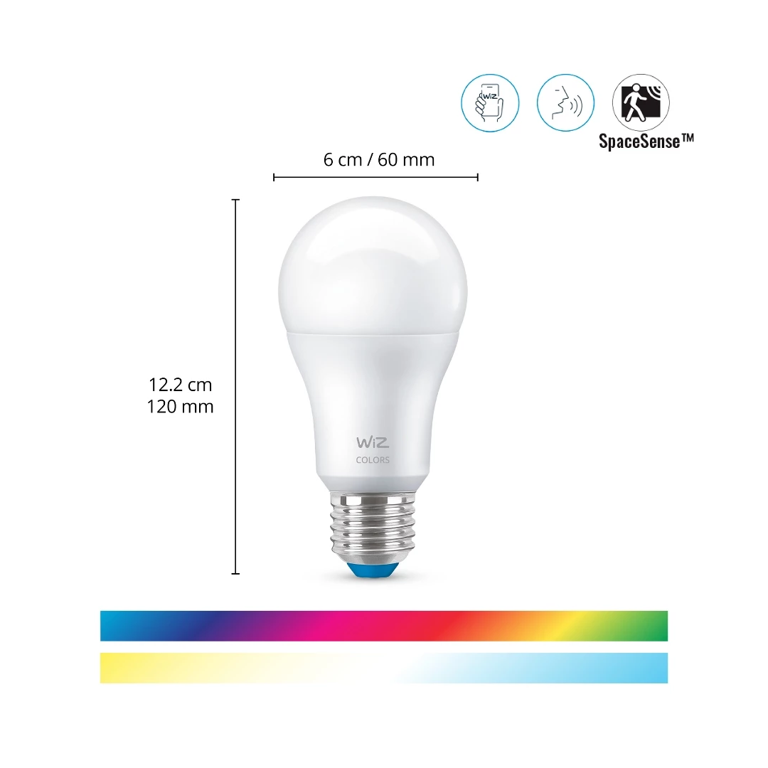 WiZ Smart Bulb Wifi BLE 8.5W60 E27 822-65 RGB 1CT