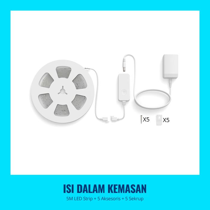 WiZ Lampu Smart LED Strip Starter Kit WiFi RGBIC Adaptor Lampu Hias TV 5M