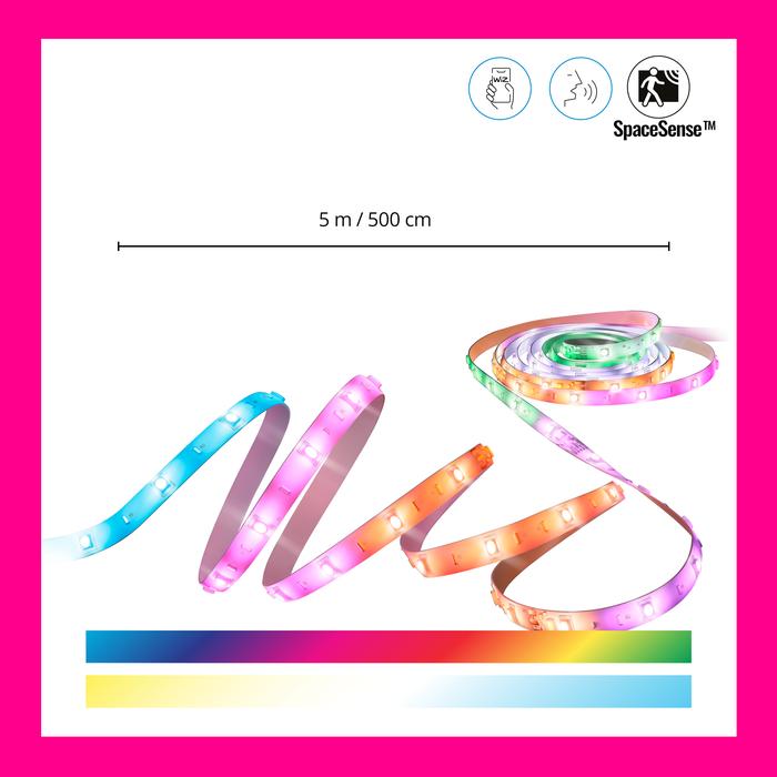 WiZ Lampu Smart LED Strip Starter Kit WiFi RGBIC Adaptor Lampu Hias TV 5M