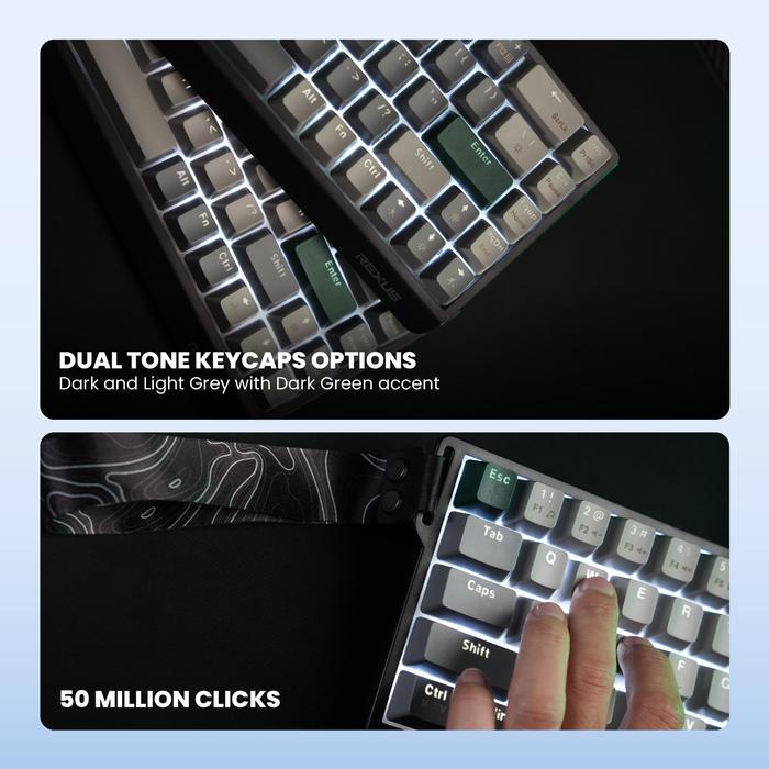 Rexus KX3 V2 Keyboard Gaming Dark Grey Switch Blue
