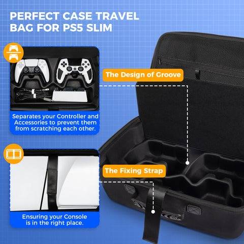 IINE Carrying Travel Storage Bag for PS5 Slim (L956)