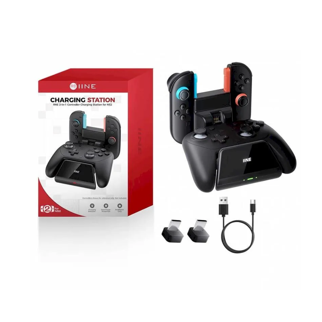 IINE Controller Charging Station 2 In 1 for Nintendo Switch 2 (L1278)