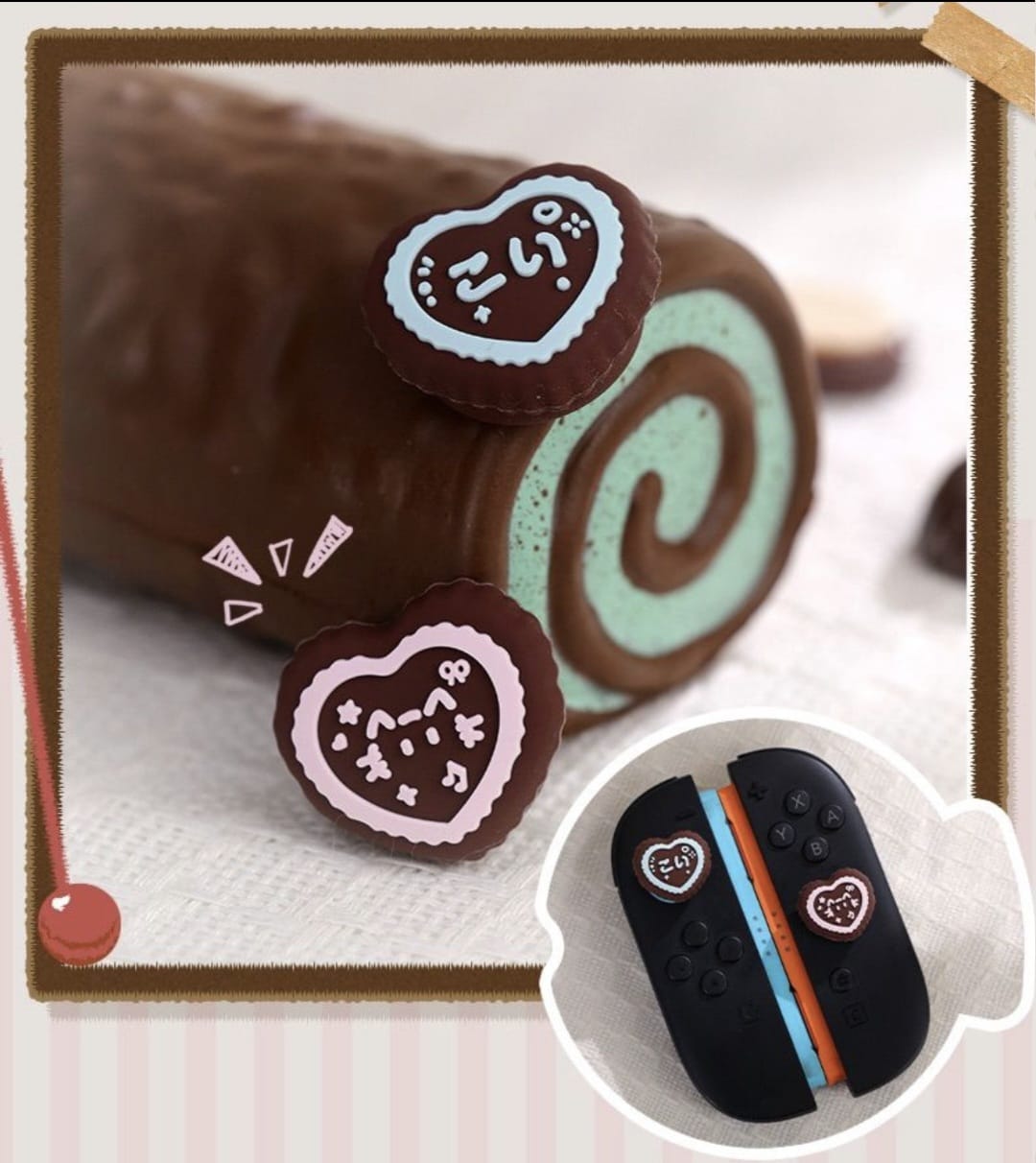 PMW MINT CHOCO & PLUM CHOCO HEART BISCUIT THUMGRIPS FOR NS2 PW0017