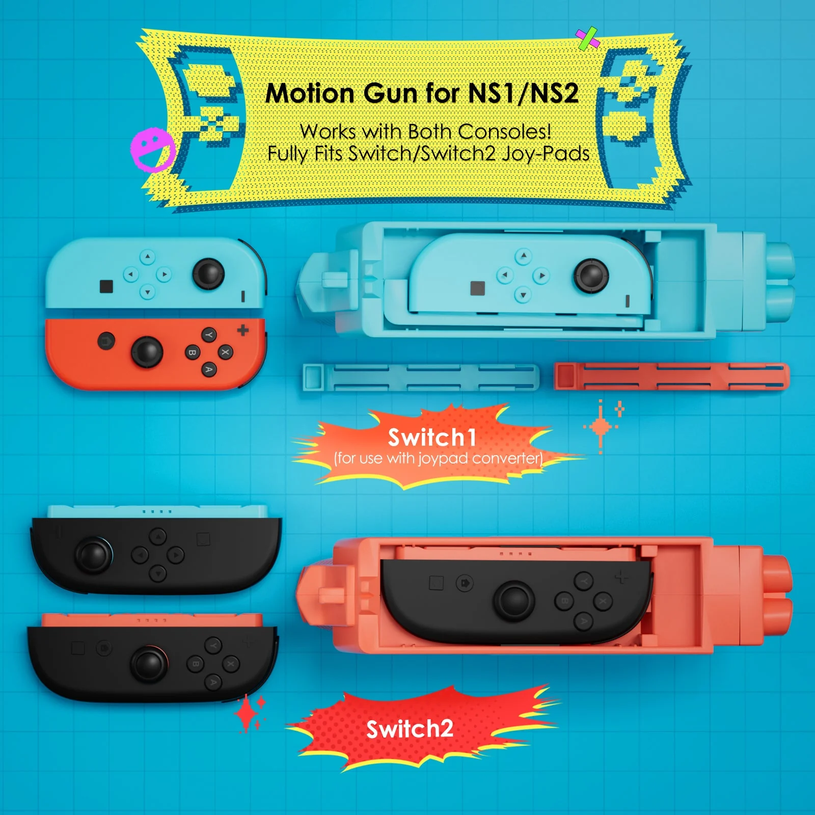 IINE Motion Gaming Gun Controller for Nintendo Switch (L1142)