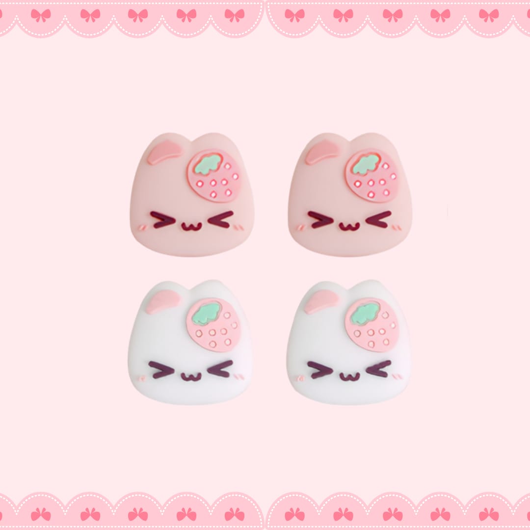PMW STRAWBERRY BUNNYTHEMED THUMBGRIPS FOR NS2 PW0013