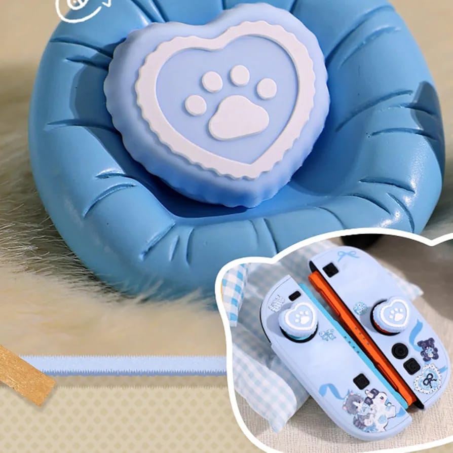 PMW HEART CAT PAW BOW THUMBGRIPS FOR NS2 PW0006