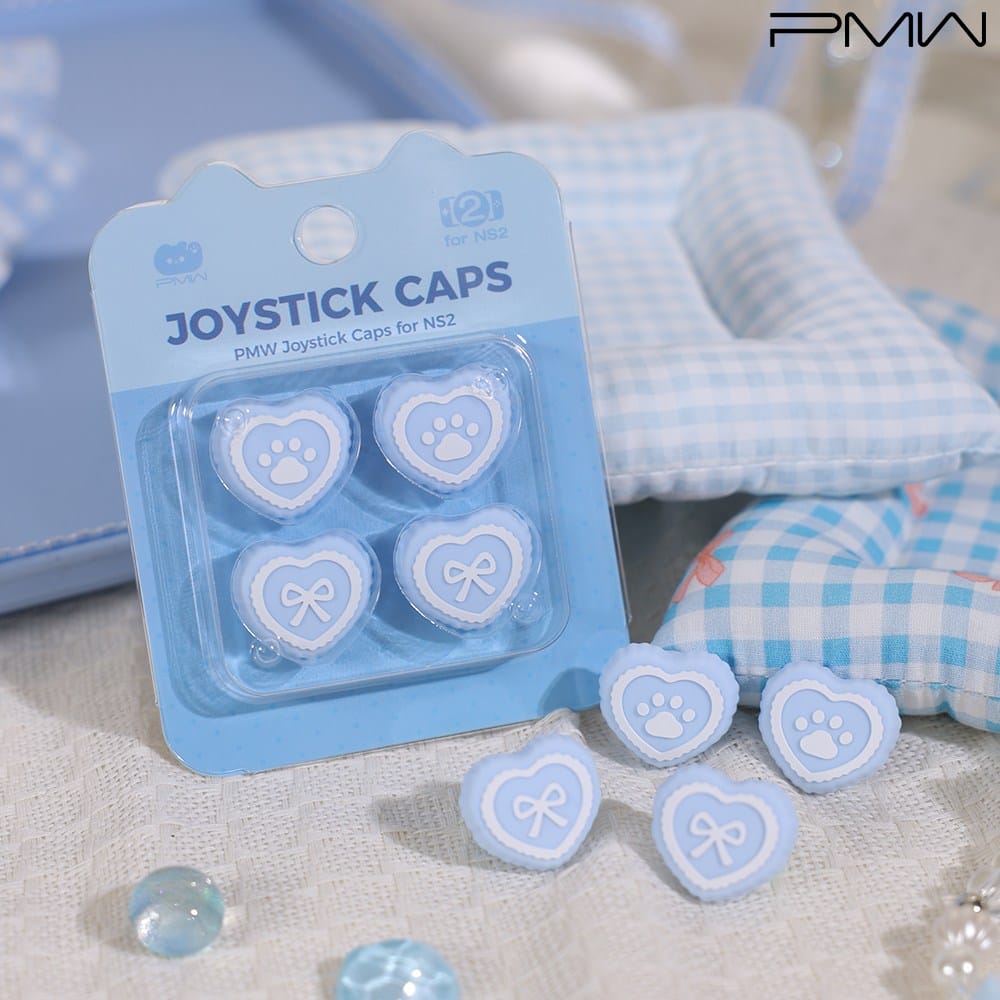PMW HEART CAT PAW BOW THUMBGRIPS FOR NS2 PW0006