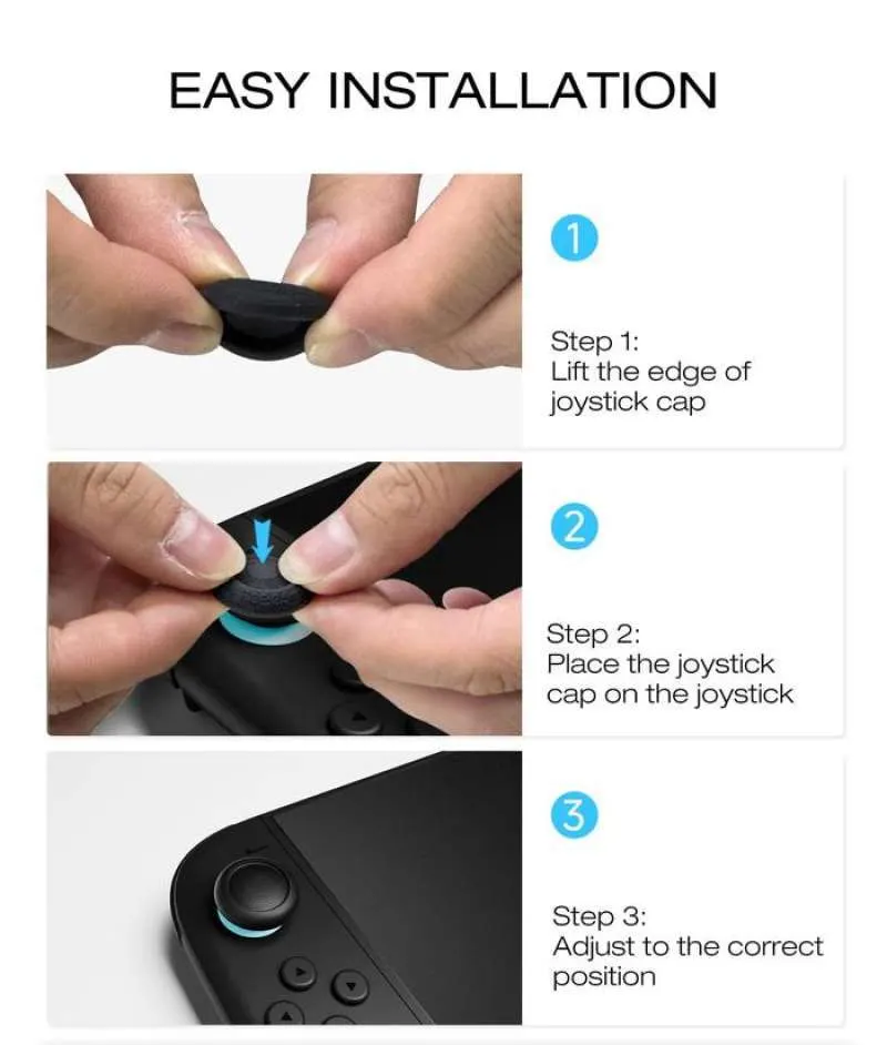 IINE Silicon Joystick Caps for Switch 2 Black (L1096)