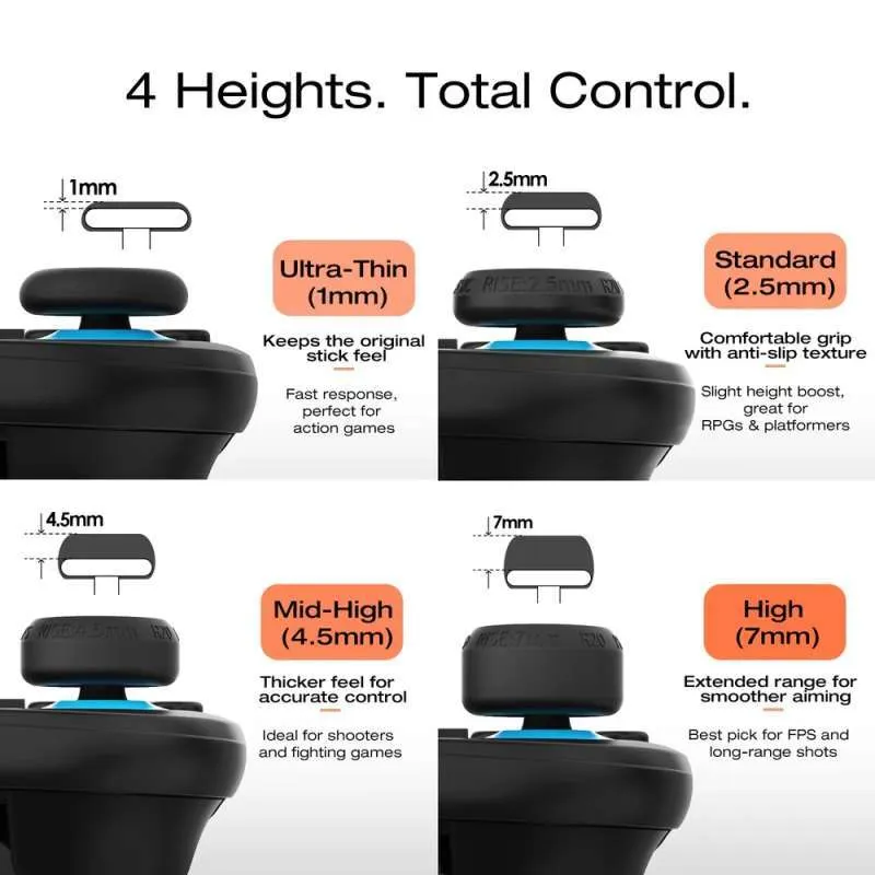 IINE Silicon Joystick Caps for Switch 2 Black (L1096)