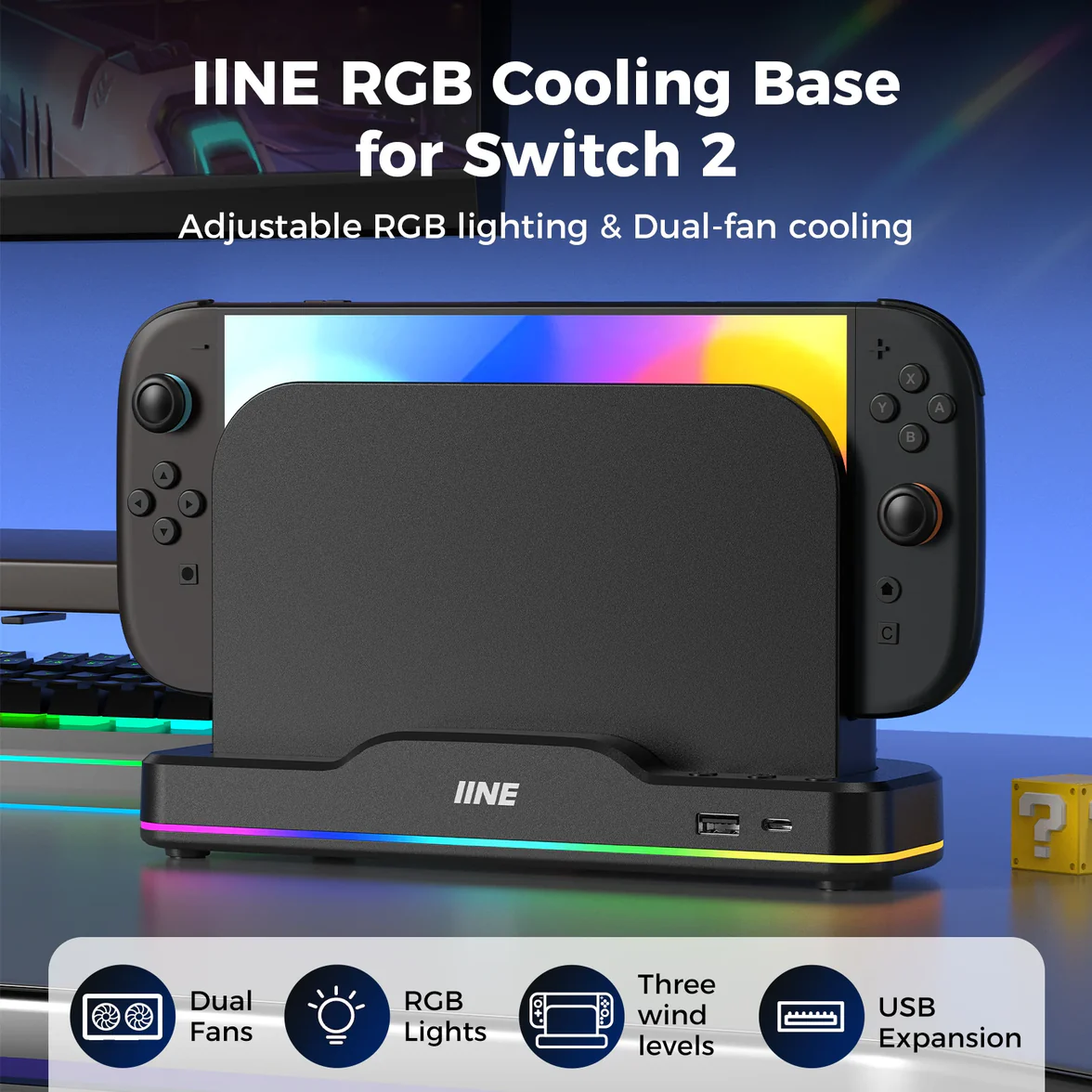 IINE RGB Cooling Base for Switch 2 (L1101)