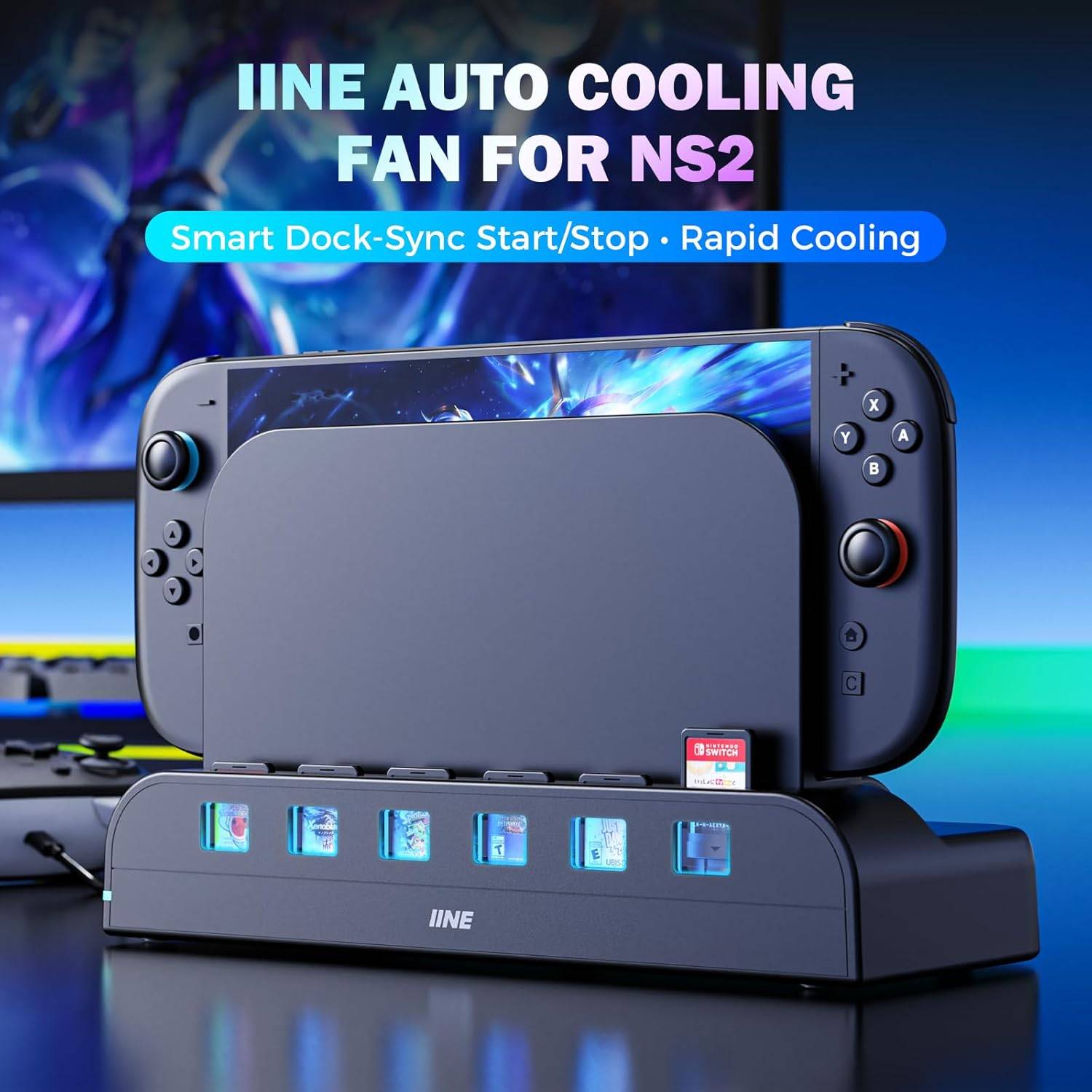 IINE Docking Station With Cooling Fan for Switch 2 (L1259)