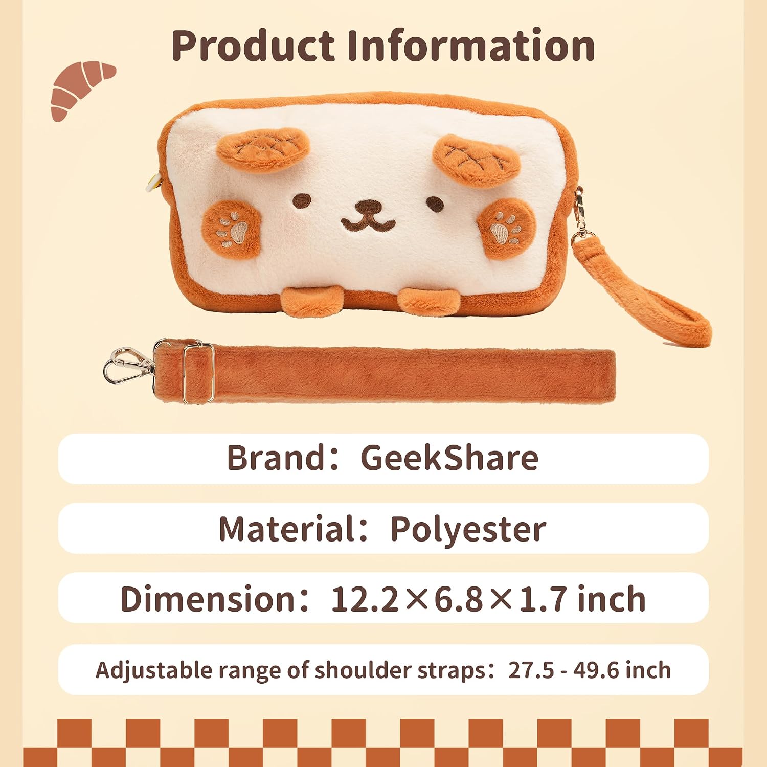 Geekshare Ns Toast Plush Storage Soft Bag