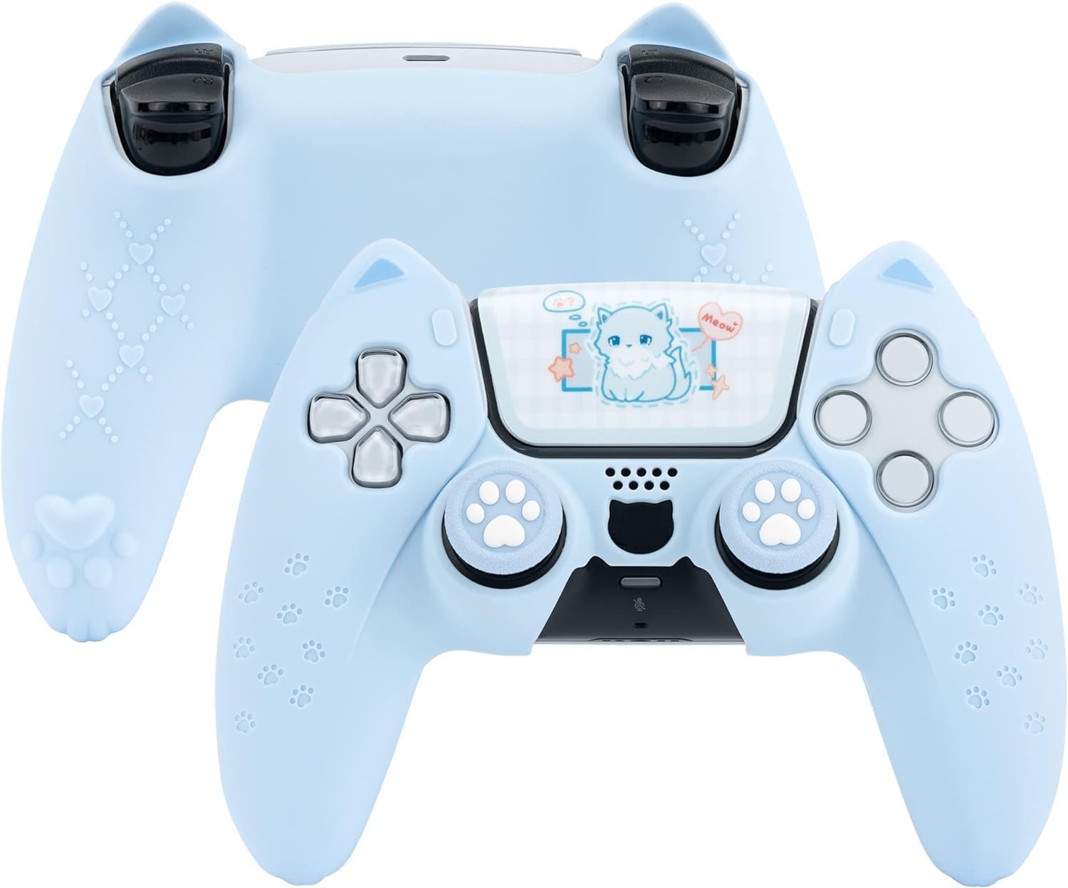 Geekshare Ps5 Cat Paw Silicon Cover Light Blue
