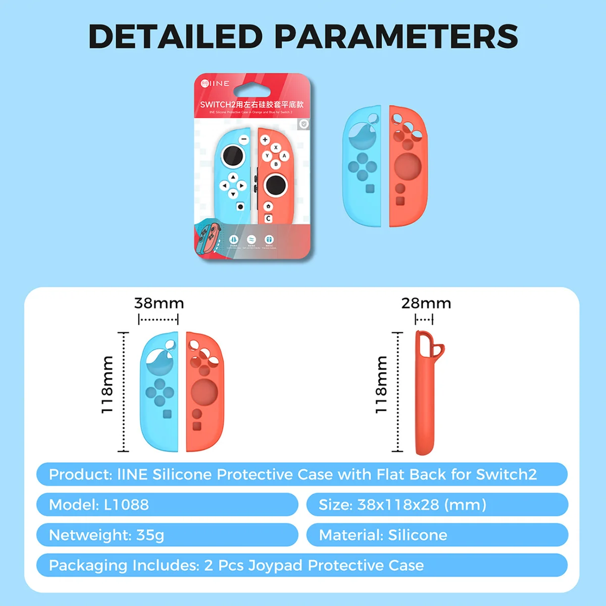 Iine Silicon Protective Case In OrangeBlue Ns2 L1089