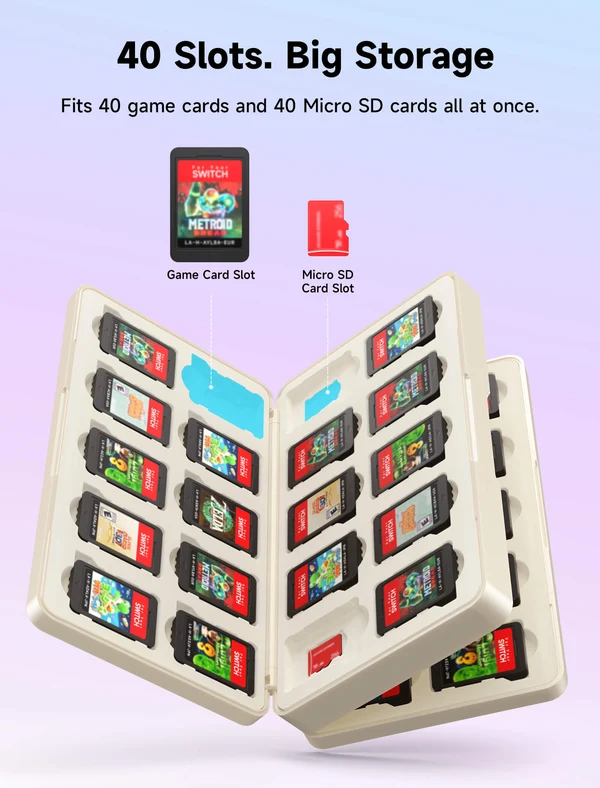 Ns2 Jsaux Game Card Case 40 Beige Bg0118