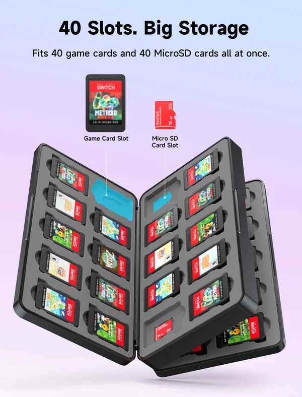 Ns2 Jsaux Game Card Case 40 Black Bg0118