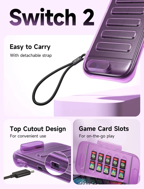 Ns2 Jsaux Shock Absorbent Storage Case Purple Pc0116