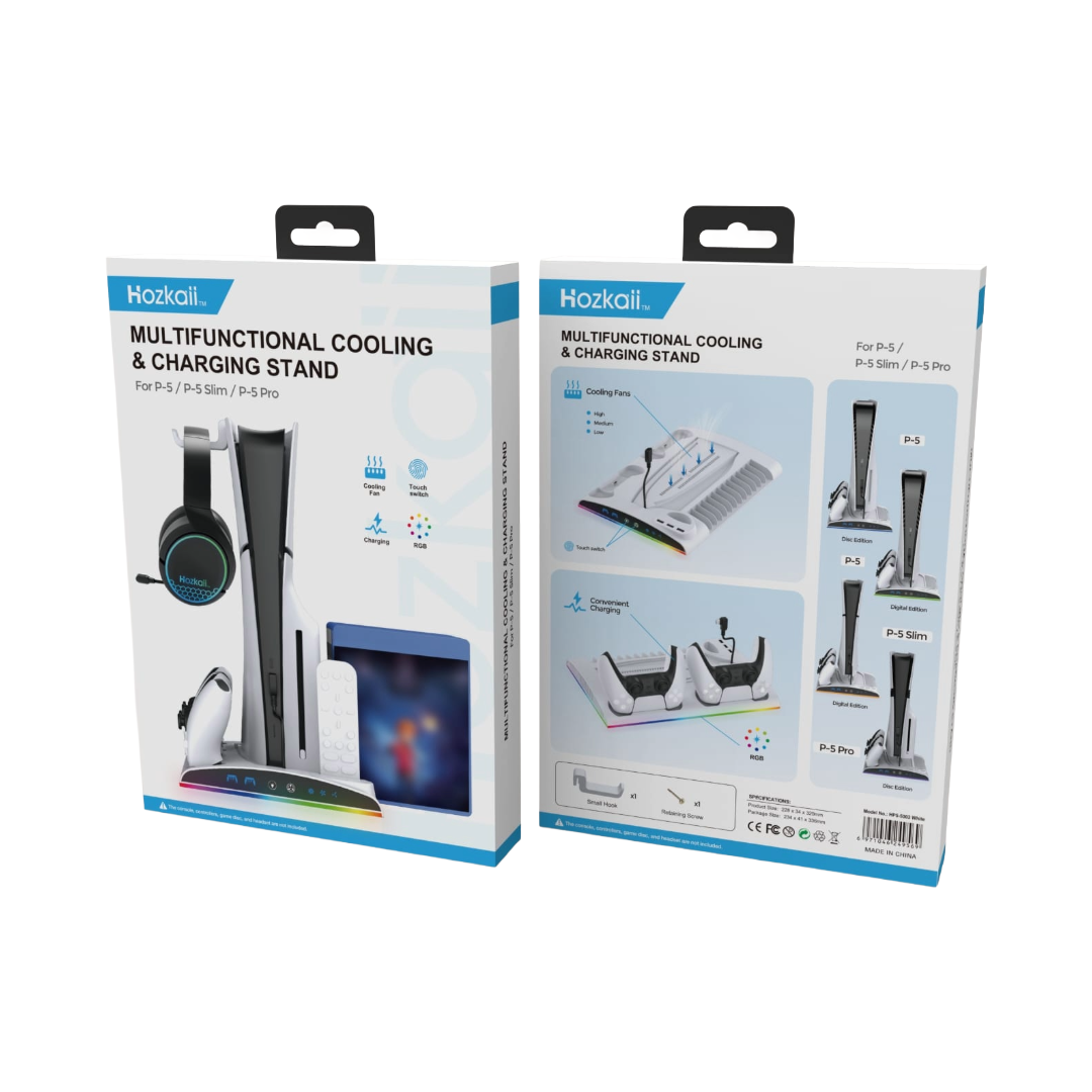 HOZKAII Multifunctional Cooling dan Charging Stand for PS5