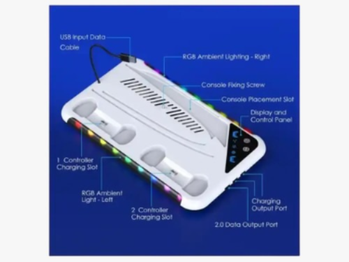 HOZKAII Multi-function Cooling Charging Dock for PS5