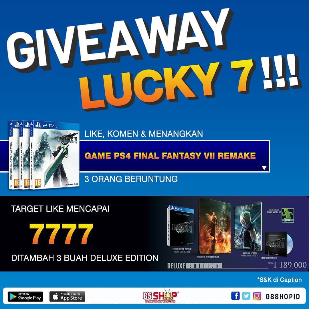 Giveaway Lucky 7 Final Fantasy Remake 7