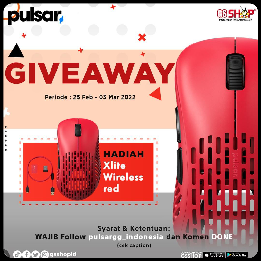 Giveaway GSSHOP x Pulsar Mouse Xlite Wireless Red Edition