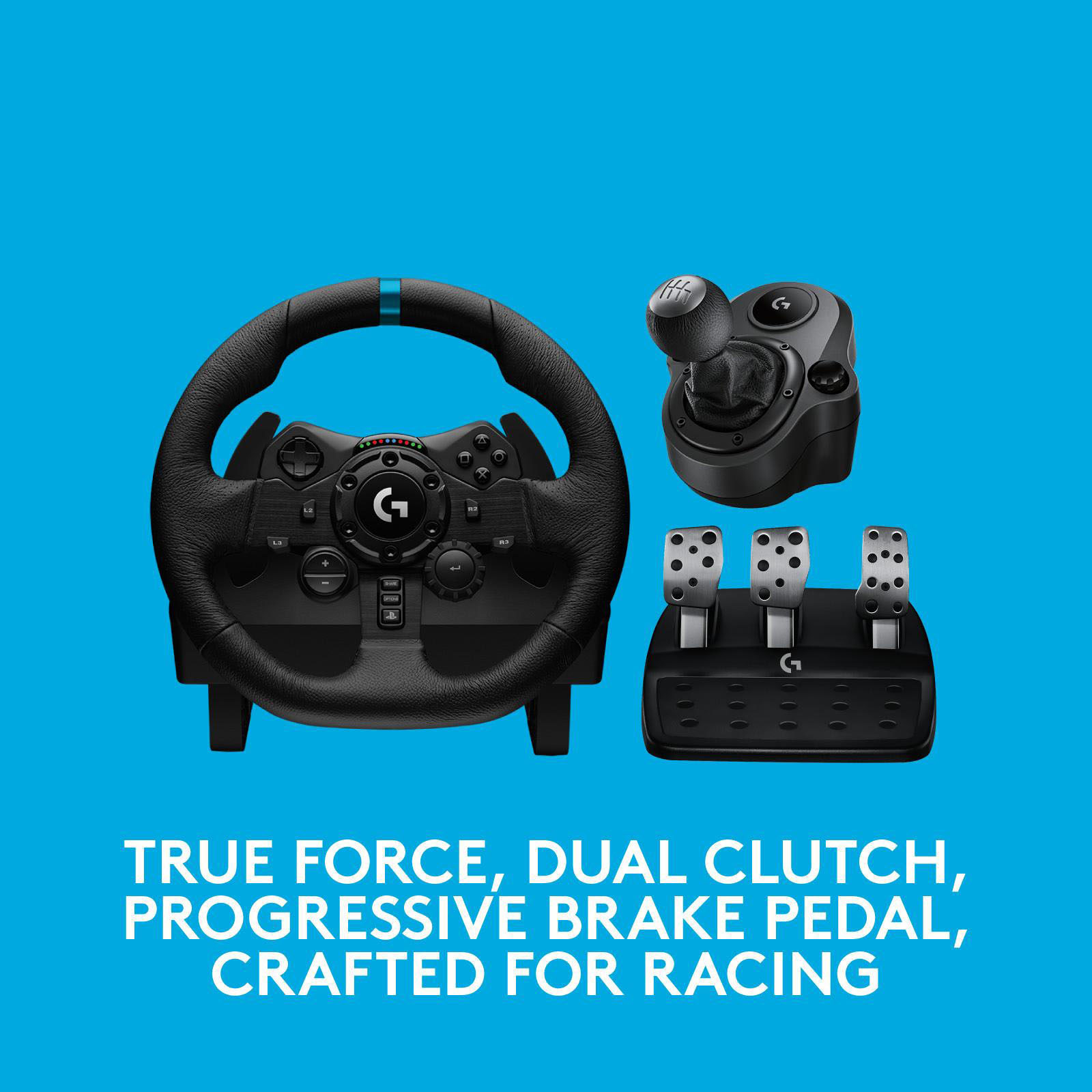 Logitech G923 True Force Steering Wheel + Logitech Driving Shifter Bundling